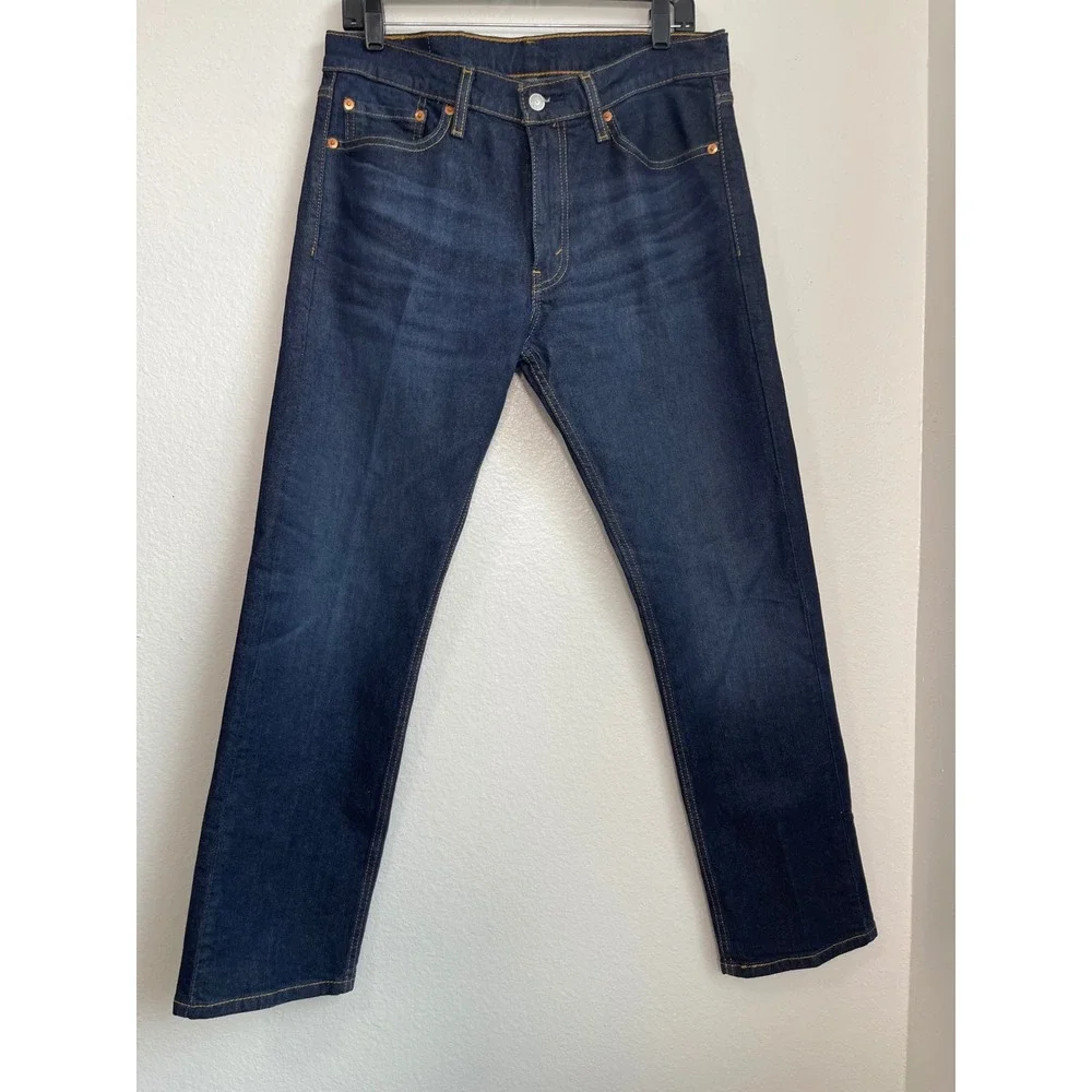 Levis 513 Slim Straight Jeans Mens 32x30 Dark Wash Indigo Denim Pants